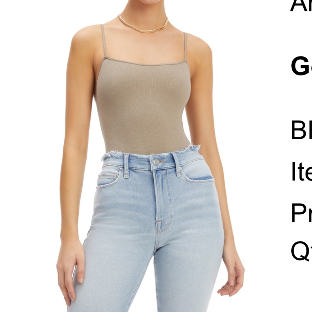 NWT Good American Skinny Strap Bodysuit